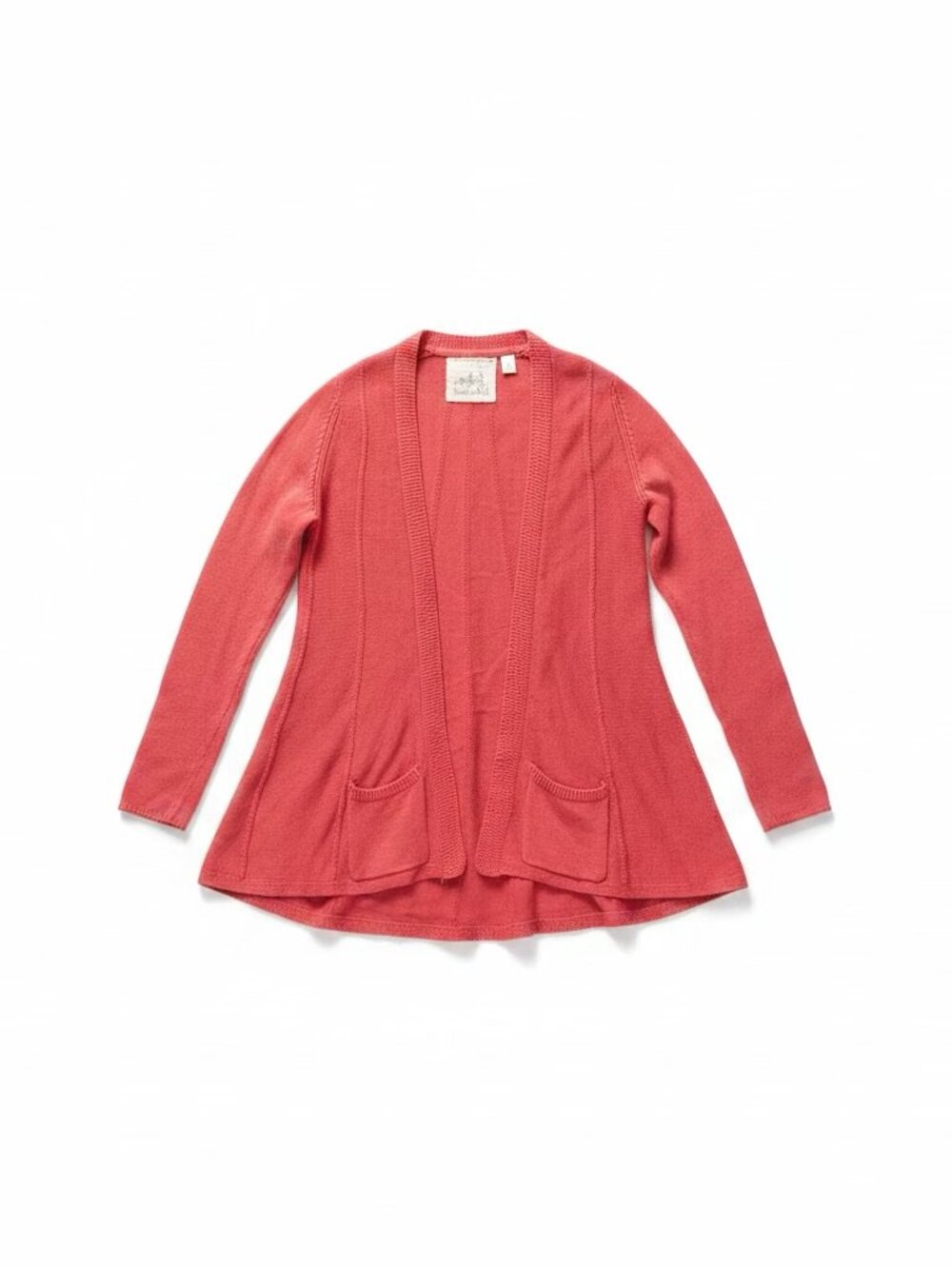 Angel of the North Anthropologie Coral Pink Cotton-Cashmere Cardigan - S